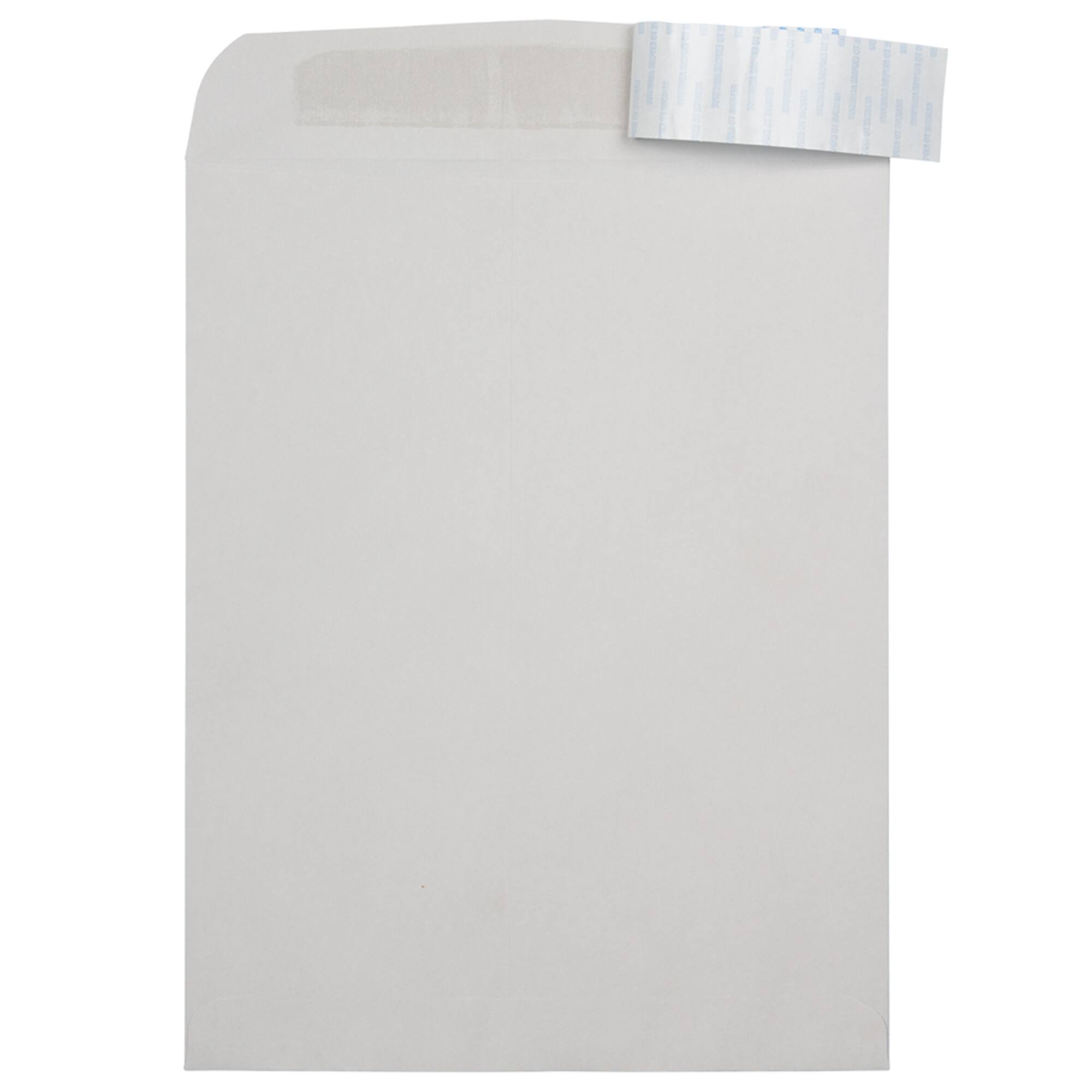 JAM Paper 12" x 15" Light Gray Kraft Open End Recycled Envelopes with Peel & Seal Closure